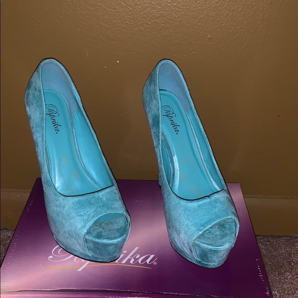 Turquoise Suede Shoes